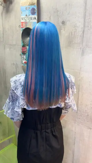 ロング カラー ハイトーン/メンズ/ ウルフ特化   小松のヘアスタイル