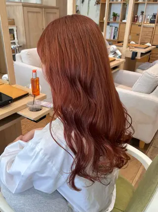 ロング カラー 辻しおり／似合わせ カット/暖色カラー栄のヘアスタイル