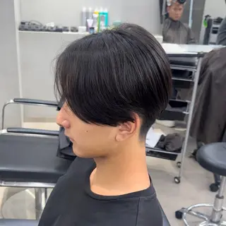 ミディアム パーマ メンズ 曲がる縮毛矯正 LIBER 　岩名のヘアスタイル