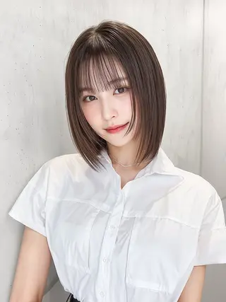 ショート カラー 莉乃/縮毛矯正/髪質 改善/艶カラーのヘアスタイル