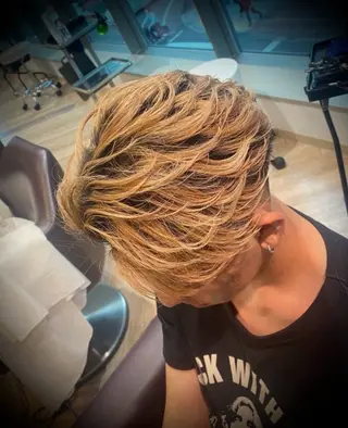 メンズ メンズ特化/フェザー /パーマ/伊勢元のヘアスタイル