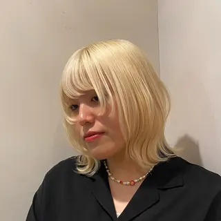 ロング カラー hair salon 束sok所属・ナホ/ハイトーン/ ショートカットモデルのヘアスタイル