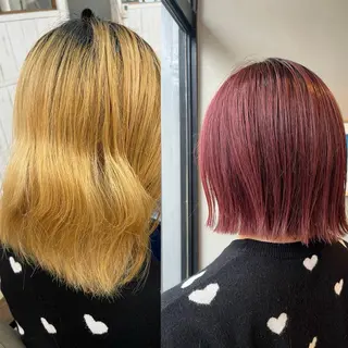 ミディアム カラー 平良 那生のヘアスタイル