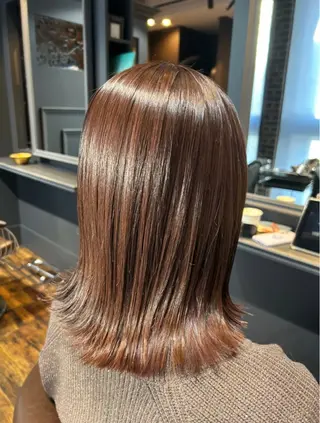 ミディアム カラー ヘアアレンジ 梅木 李奈のヘアスタイル
