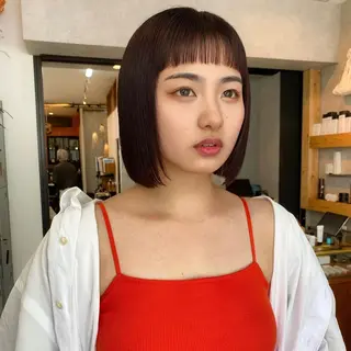 ミディアム カラー ブロンド/ブリーチ 【SITY.】のヘアスタイル