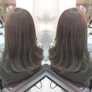 ミディアム セミロング カラー 青木 茂樹⭐️ 透明感カラーのヘアスタイル