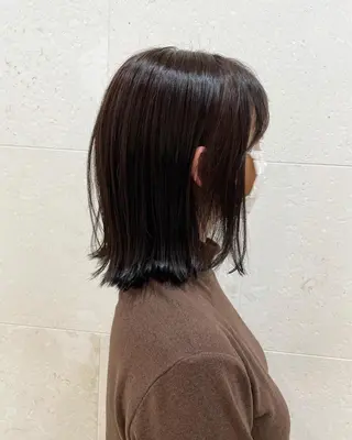 セミロング カラー 斉藤 貴也のヘアスタイル