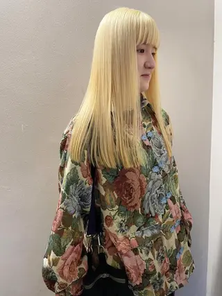 ロング カラー ヘアアレンジ 丸山渉/パーマ エフェクトブリーチのヘアスタイル