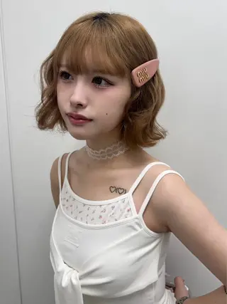 ミディアム ガーリーハイトーン /uki /渋谷🎀のヘアスタイル