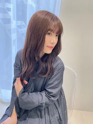 セミロング カラー 透明感カラー 🩰あさのヘアスタイル