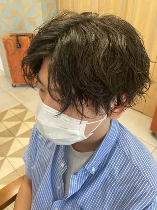 ショート カラー パーマ ヘアアレンジ メンズ メンズパーマの巨匠 鈴木純のヘアスタイル