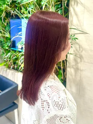 ミディアム カラー レイヤーカット/艶髪 /髪質改善/のマツエク・マツパデザイン
