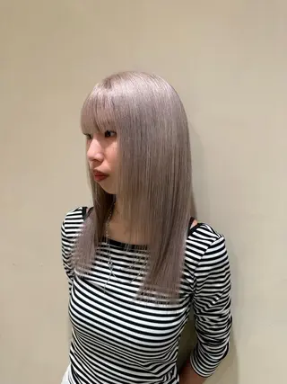セミロング カラー SALOWIN 梅田茶屋町店所属・梅田/ベージュカラー /ブリーチカラーのヘアスタイル