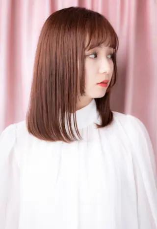 セミロング カラー 艶髪カラー🤍ྀི 強矢　美紗希🩷ྀིのヘアスタイル