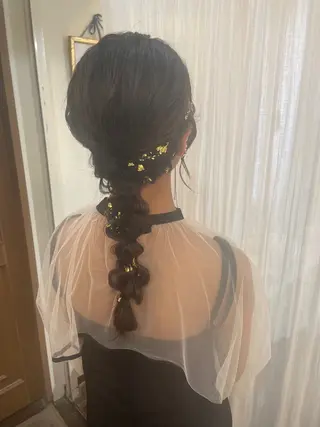 セミロング ヘアアレンジ KURIA*⋆ஐ ブリーチ/韓国ヘアのヘアスタイル