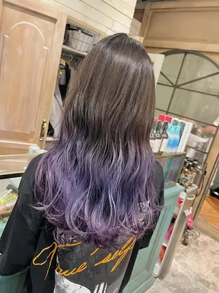 ロング ハイライト／レイヤー 木下翔太のヘアスタイル