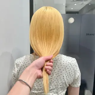 ミディアム カラー GO TODAY SHAiRE SALON 原宿本店所属・河内康太/ハイトーン ダブルカラー/艶髪のヘアスタイル
