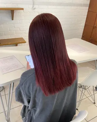 セミロング カラー 木實 瑶華のヘアスタイル