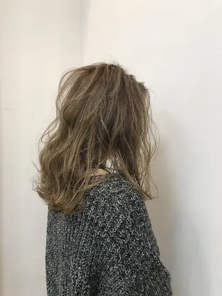 セミロング レイヤー×縮毛矯正 深見 拓のヘアスタイル