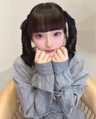 セミロング カラー ヘアアレンジ 艶暗髪 ピンクカラー 似合わせカット 栄のヘアスタイル