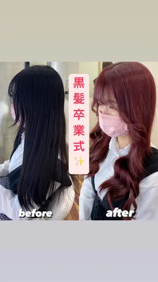 ロング カラー salon village所属・色落ちまで可愛い🧚 心斎橋hikaruのヘアスタイル