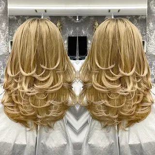 ミディアム カラー ヘアアレンジ アンドウ ユウ/ レイヤーカット/韓国のヘアスタイル