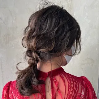 セミロング ヘアアレンジ ヘアセット・ネイル 🎀あんりん🎀のヘアスタイル