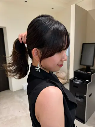 ミディアム 銀座/前髪顔まわり/ 透明感カラー/danのヘアスタイル