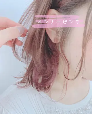 ミディアム カラー ヘアアレンジ パーマ×ウルフカット koya☆のヘアスタイル