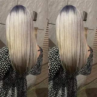 ミディアム カラー ヒカ/外国人風 デザインカラーのヘアスタイル