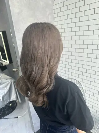 セミロング カラー 透明感/ブリーチ縮毛 /髪質改善/星野純一のヘアスタイル