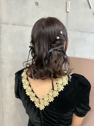 セミロング カコ/レイヤーカット ヘアアレンジのヘアスタイル