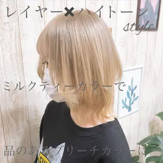 ミディアム エクステ・髪質改善・ ブリーチ・吉田大介のヘアスタイル