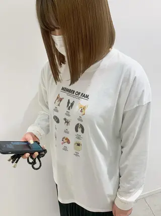 セミロング カラー 顔周りレイヤー 🎀マリノのヘアスタイル