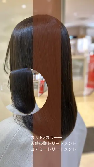 ミディアム カラー 艶質改善/縮毛矯正 ササキナツミのヘアスタイル