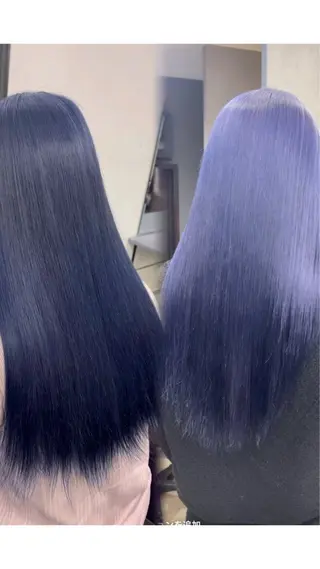 ロング カラー ダメージレスブリーチ デザイン．咲良のヘアスタイル