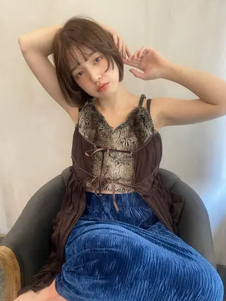 ショート カラー ショート/ボブ専門 宮脇美奈/南船場のヘアスタイル