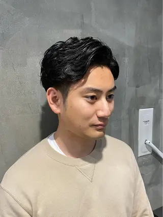 ショート パーマ メンズ Agu hair lore沼館店所属・八戸パーマ/メンズパ ーマ/シンゴ。のヘアスタイル