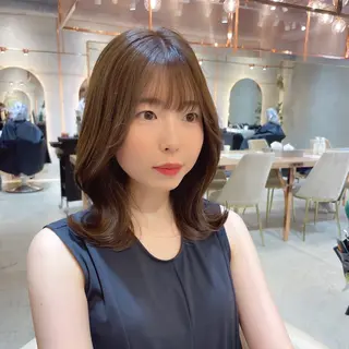 ミディアム カラー レイヤー/韓国ヘア 縮毛矯正🫧鈴木颯のヘアスタイル