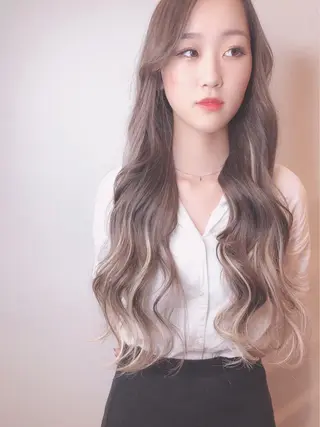 ロング カラー 韓国風・ブリーチなし ・あり後藤 一斗店長のヘアスタイル