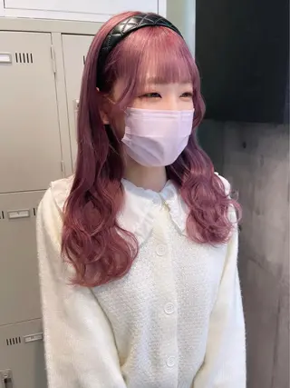 ロング カラー パーマ ヘアアレンジ メンズ キッズ ネイル マツエク・マツパ アイブロウ 🎀韓国スタイル YURINA🎀のヘアスタイル