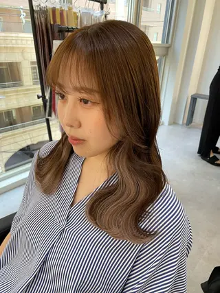 セミロング カラー ヘアアレンジ Cielro【 シェイロ 】所属・Cielro/ダブル カラー/西田咲希のヘアスタイル