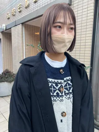 ショート カラー 顔周りレイヤー/韓国 ブリーチminamiのヘアスタイル