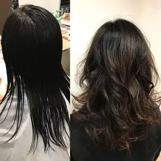 セミロング パーマ 大木 拓瑞のヘアスタイル