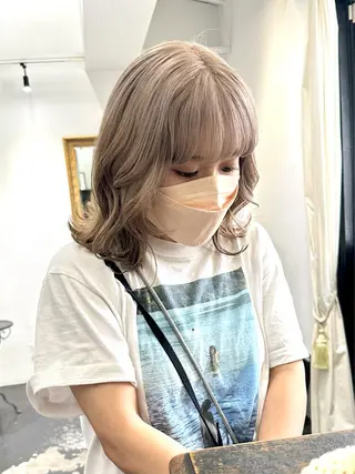 ミディアム カラー REAL 心斎橋所属・ブリーチ/ベージュ /ピンク🦋ナツミのヘアスタイル