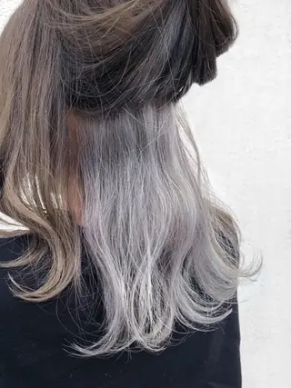 ミディアム カラー wカラー 指名No1かけるのヘアスタイル