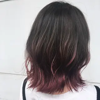 ミディアム カラー RINA🧤 デザインとボブのヘアスタイル