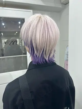 ショート カラー メンズ 🪽ハイトーン/ 艶カラー🪽yutoのヘアスタイル