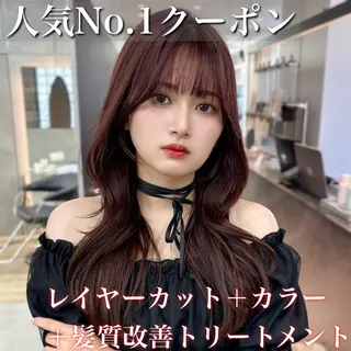 セミロング カラー 髪質改善/縮毛矯正/ 韓国ヘア/矢野のヘアスタイル