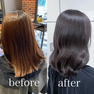 セミロング カラー 岩崎 昭憲のヘアスタイル